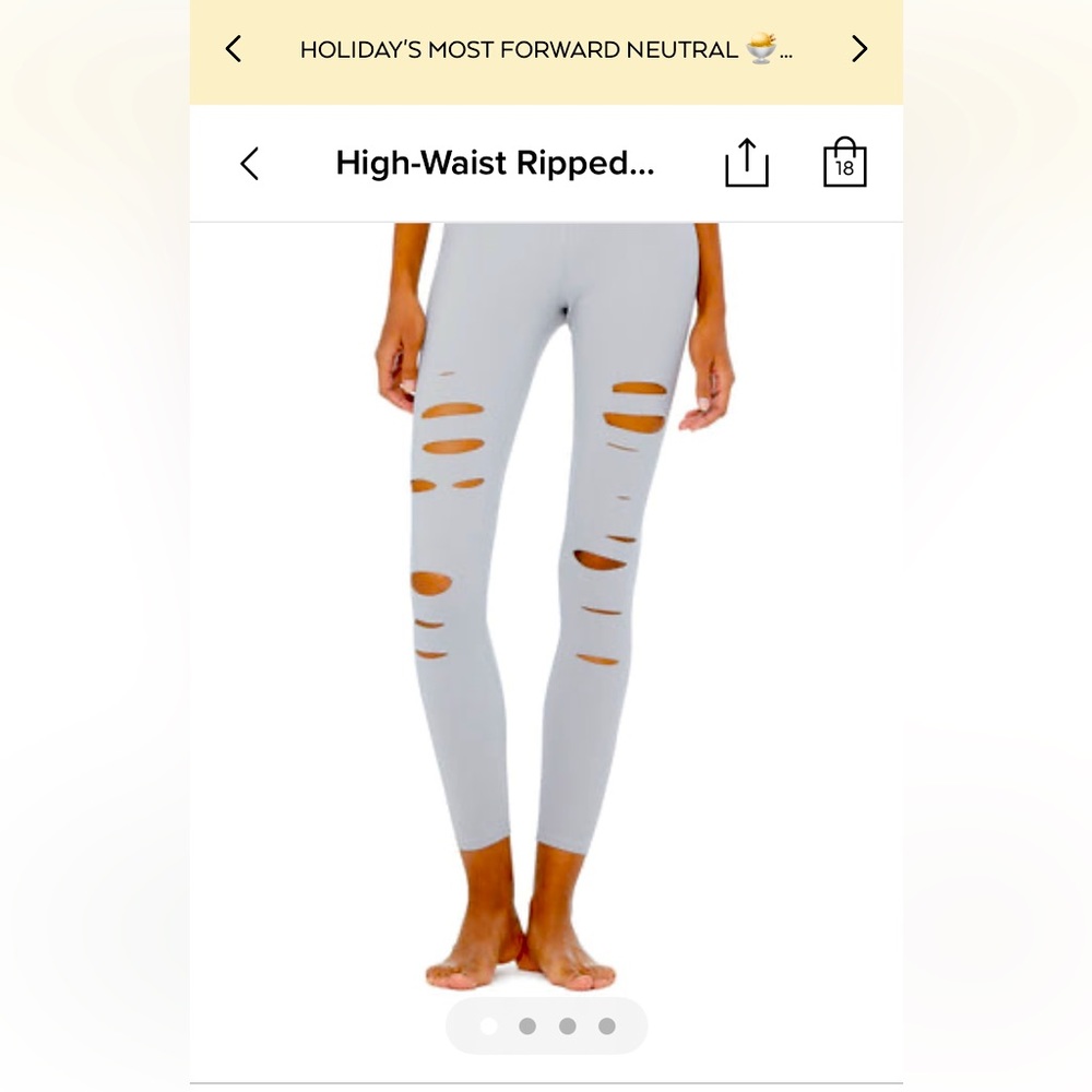 Alo Ripped Warrior Legging, size small, color Alloy, like new condition